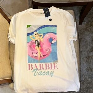 Abercrombie Kids Barbie Vacay Flamingo Tee - White and Pink
